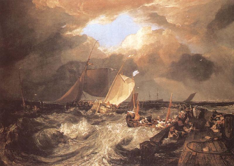 J.M.W. Turner Calais Pier,with French Poissards preparing for sea Norge oil painting art